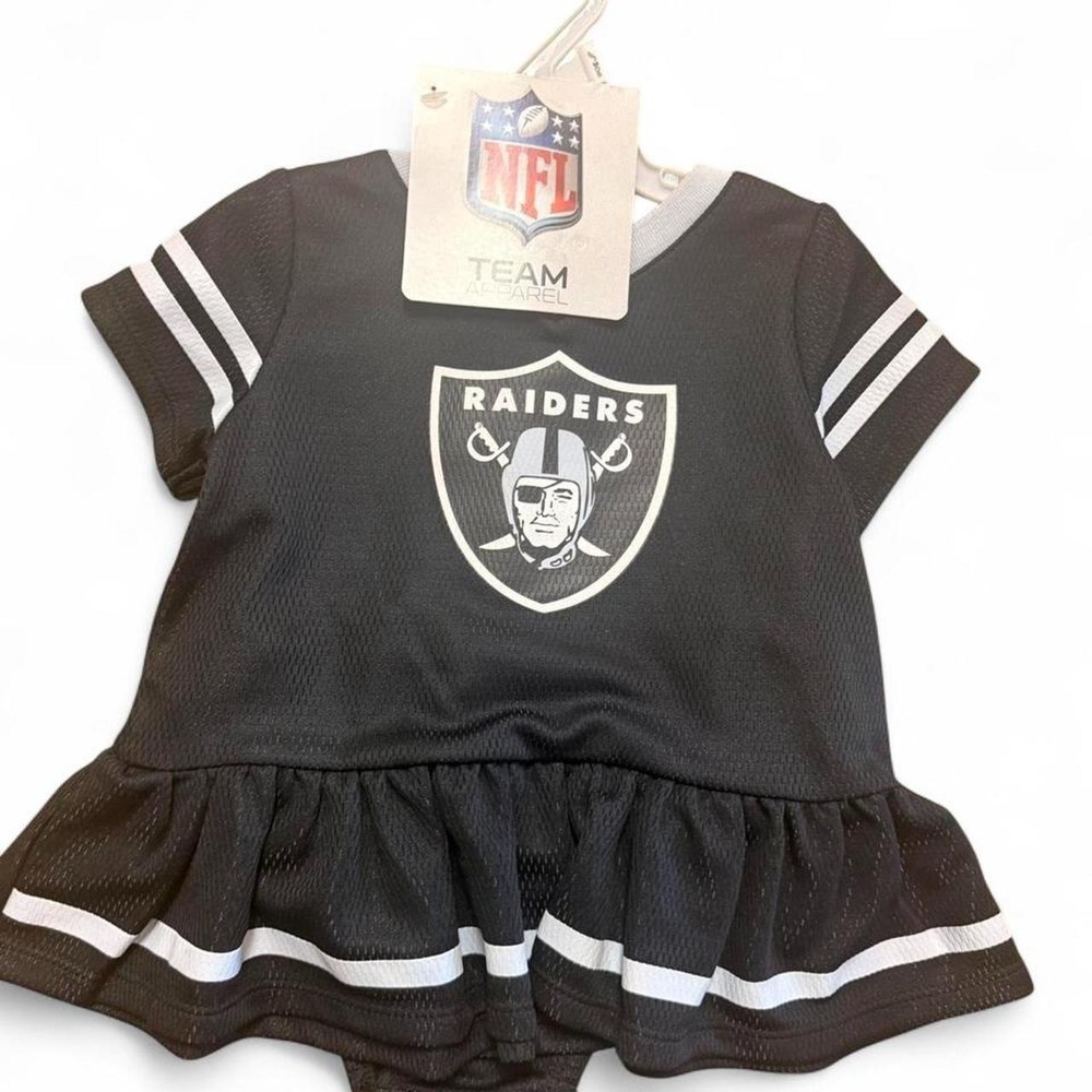 NFL Raiders black baby dress 0-3 months